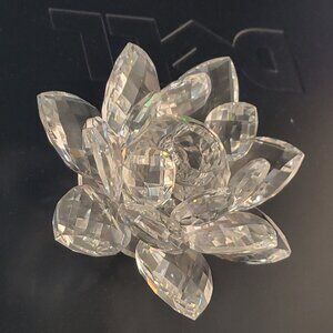 SWAROVSKI CRYSTAL WATER LILY CANDLE HOLDER 5" Large ~ AS IS